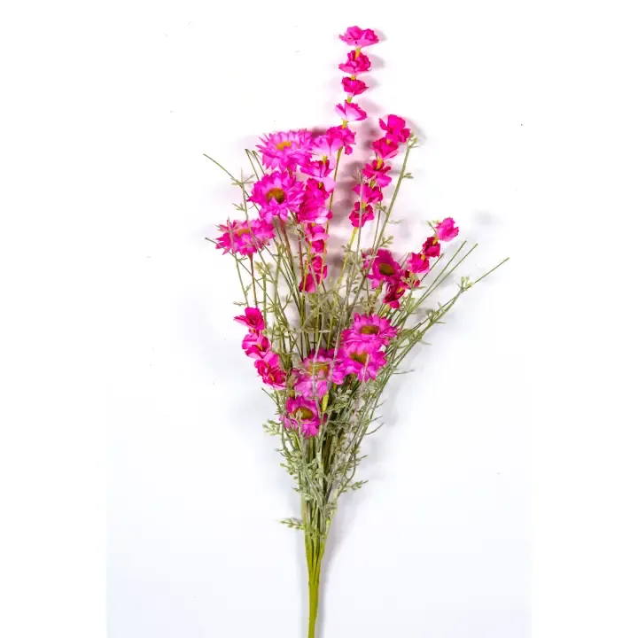 Wild Flower Bouquet With Plastic Greenery, 21in, Hw, Pink