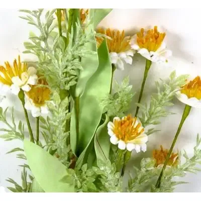 Wild Flower Bouquet With Foam Leaves And Plastic Greenery