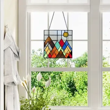 10&quot;H Beyond the Mountain Tops Multicolored Window Panel