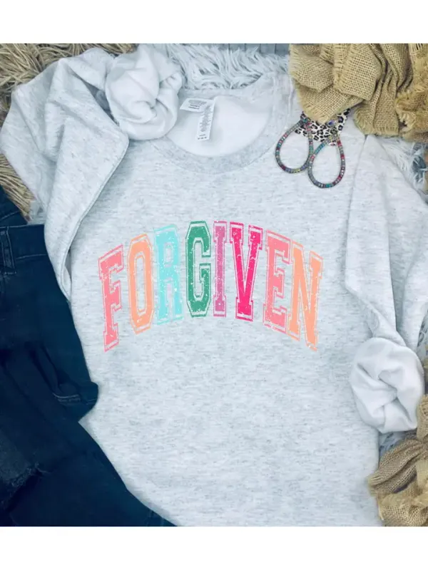 Forgiven Sweatshirt  - Jerzee Ash Sweatshirt Small