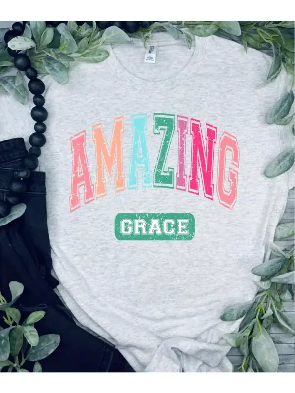 Amazing Grace T-Shirt - Jerzee Ash Grey M