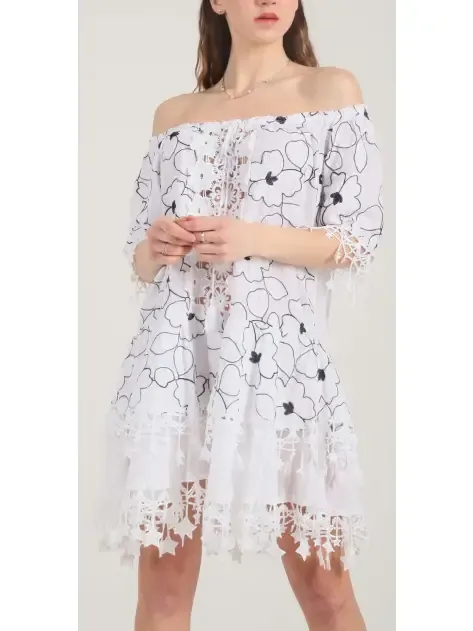 Cotton Crochet Dress One Size S-XL