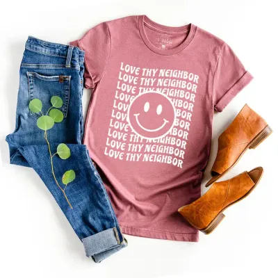 Love Thy Neighbor Graphic Tee Shirt - L