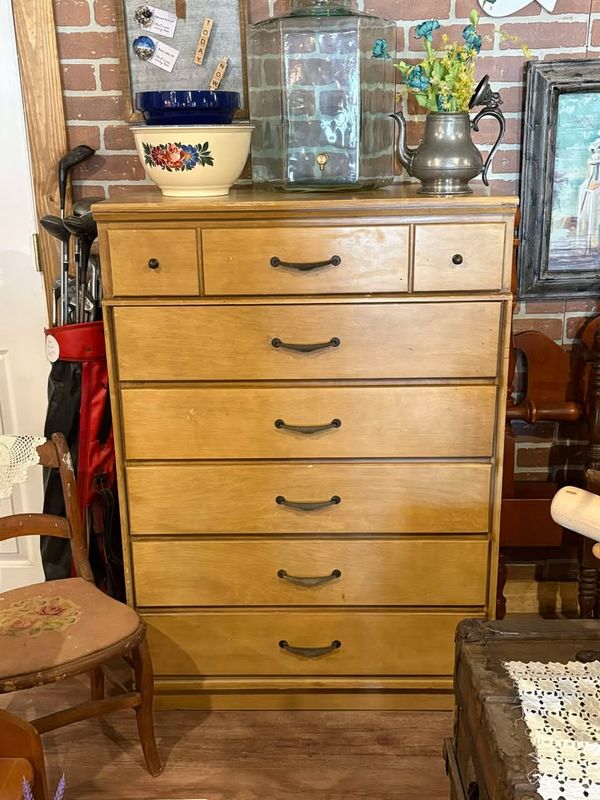 Mid Century 6 Drawer Tall Dresser