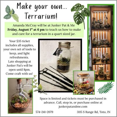 Terrarium Workshop - Aug 1st 6pm