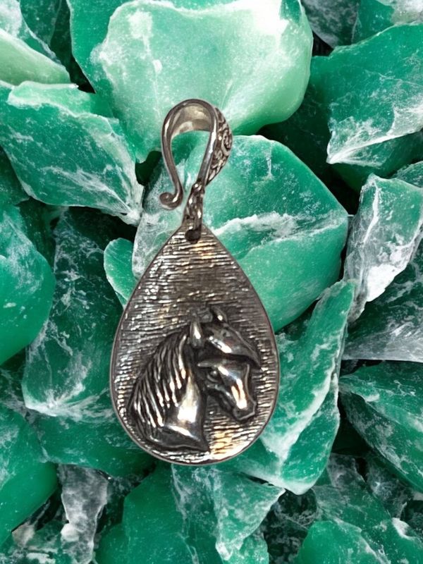 Horse In Teardrop Pendant