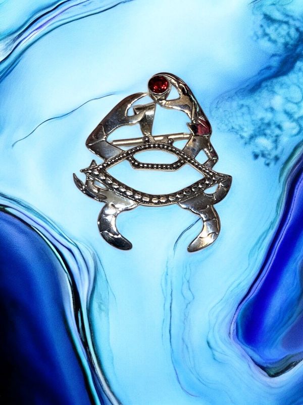 Crab Gemstone Pin Pendant