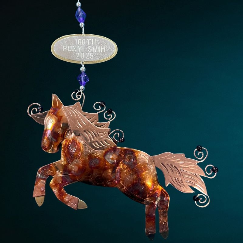 100 year Pony Swim 2025 Wild Stallion Ornament
