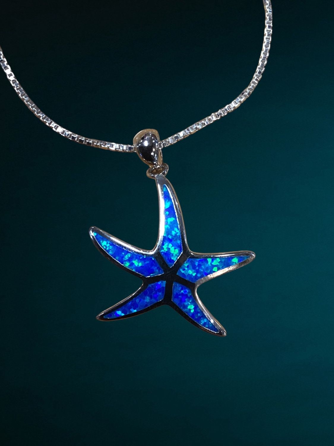 Fire Opal Full Starfish Pendant
