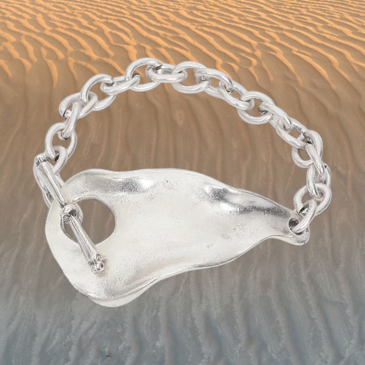 Link &amp; Chain Pewter Bracelet