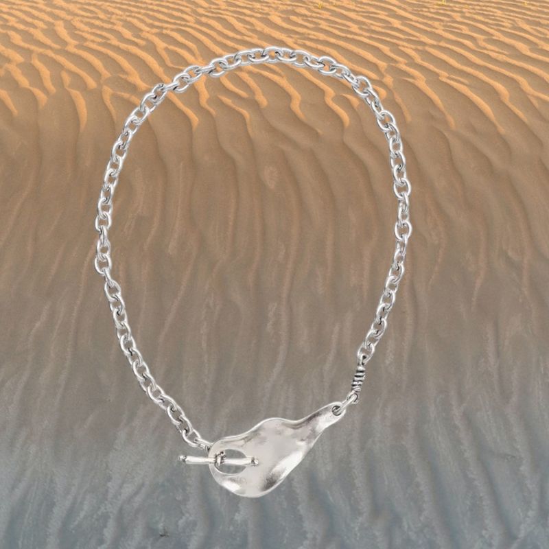 Link &amp; Chain Pewter Toggle Necklace