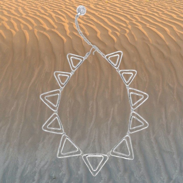 Open Triangle Pewter Necklace