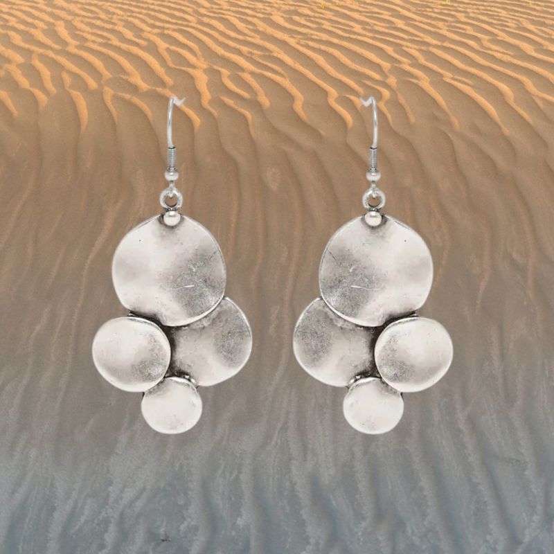 Rounds of 4 Pewter Earrings