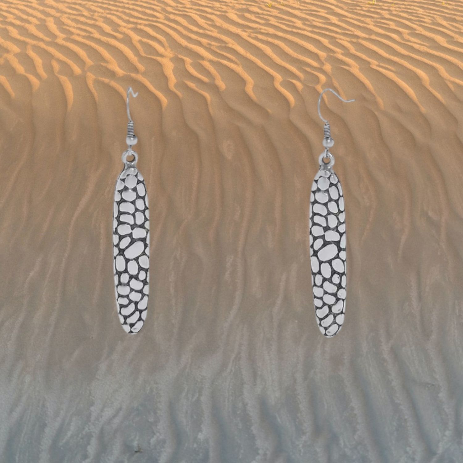 Snakeskin Pewter Earrings