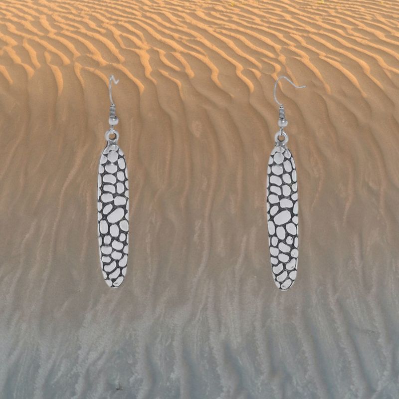 Snakeskin Pewter Earrings