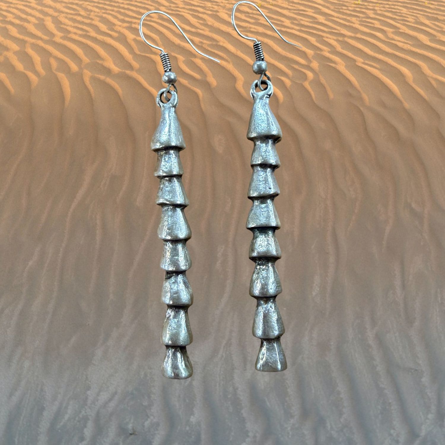 Stacked Pewter Earrings