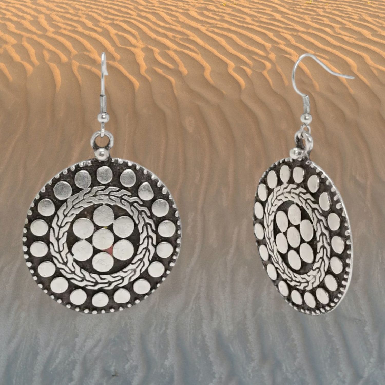 Circle Pewter Earrings