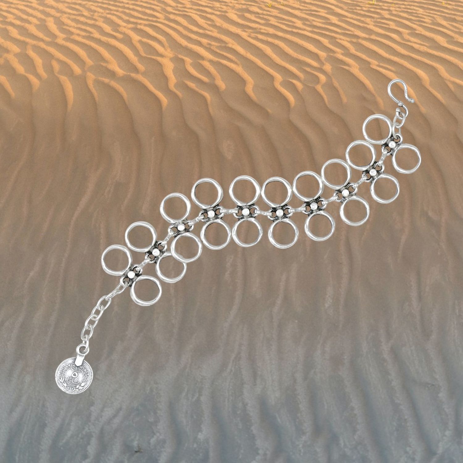 Double Chain Pewter Bracelet