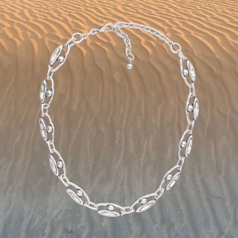 Peapod Crystal Pewter Necklace