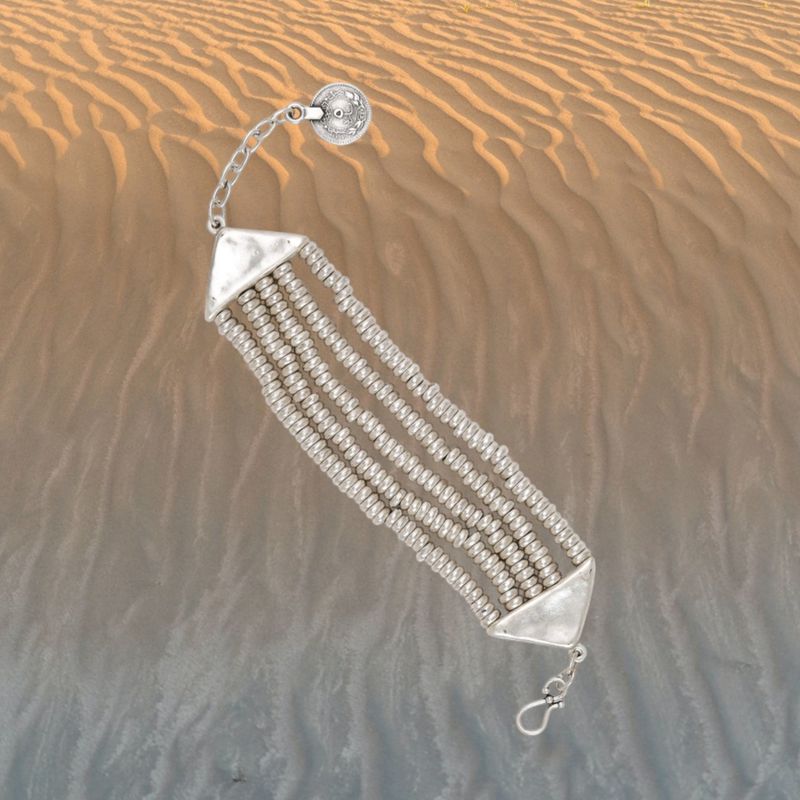 5 Linked Chains Pewter Bracelet