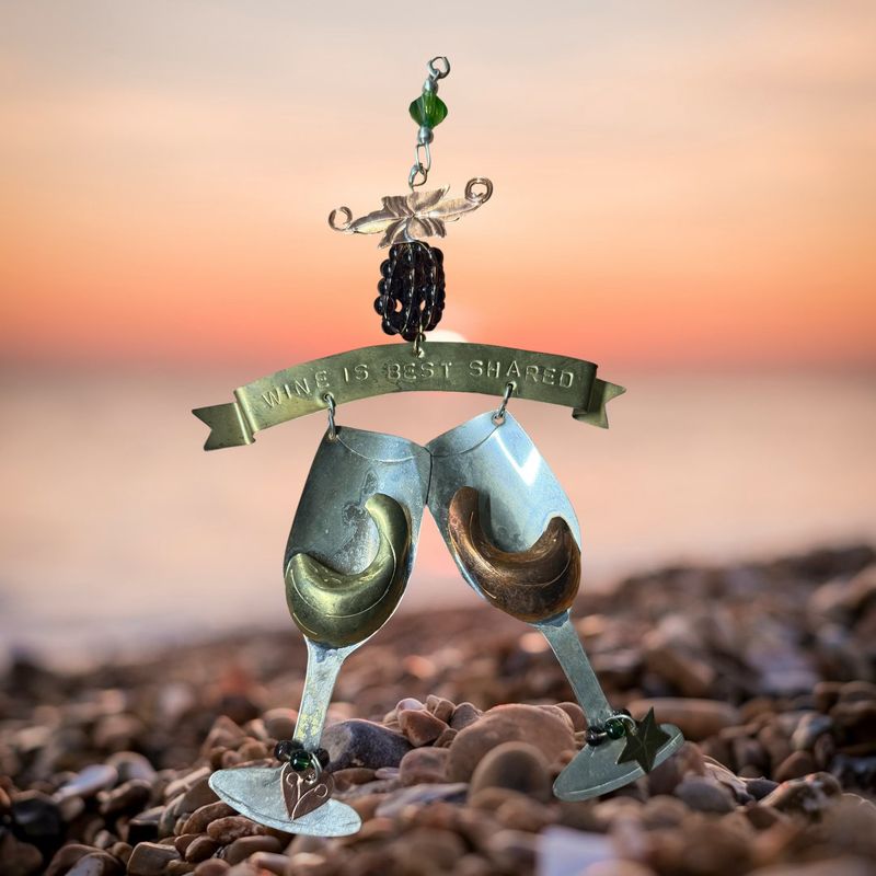 Wine Glass Metal Ornament