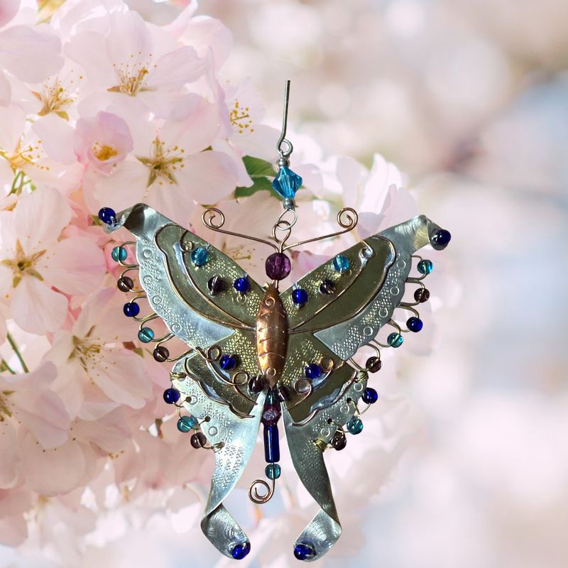 Summer Butterfly Metal Ornament