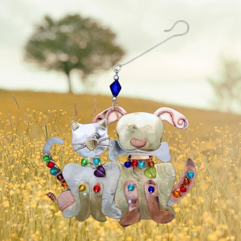 Chincoteague Dog &amp; Cat Metal Ornament