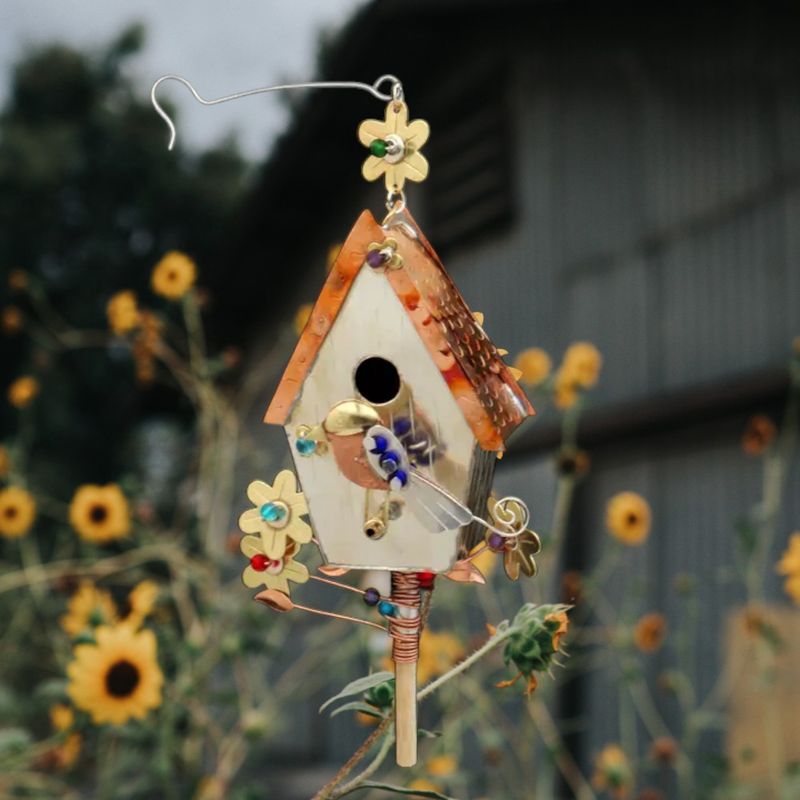 Chincoteague Bluebird Birdhouse Metal Ornament