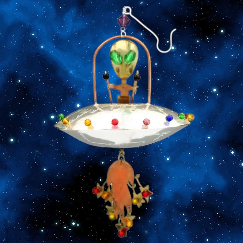 Space Alien Metal Ornament