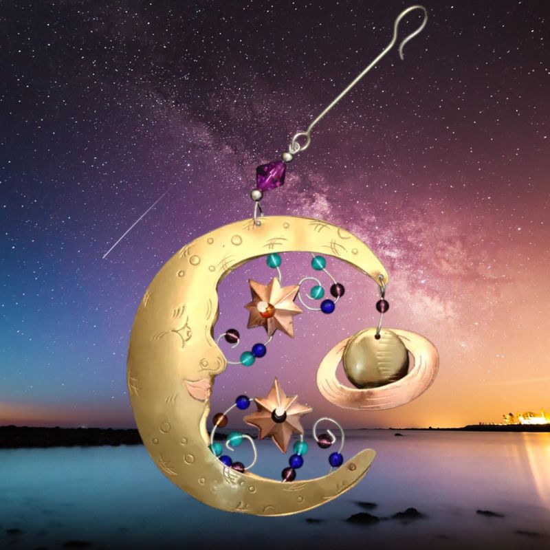The Night Sky Moon Metal Ornament
