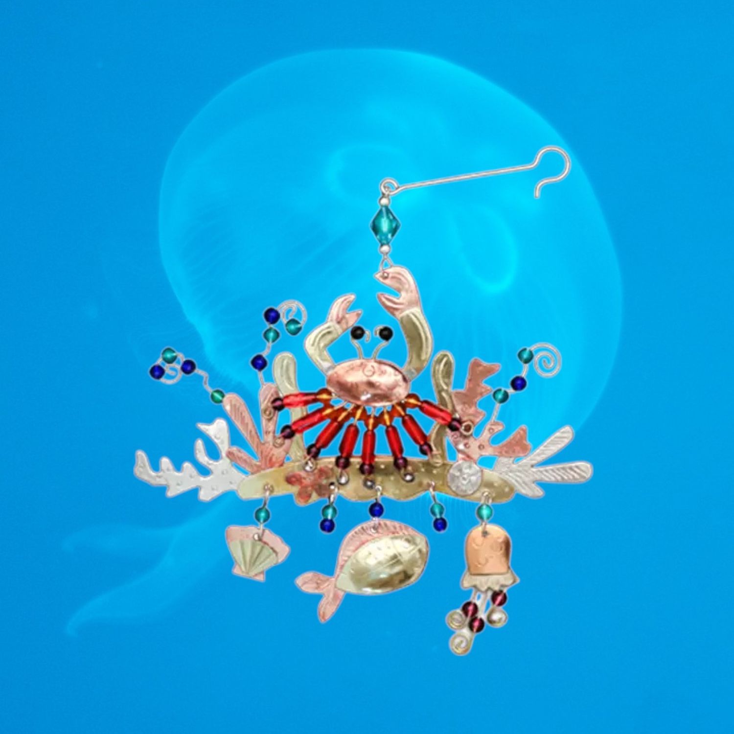 Chincoteague Island Crab Palace Metal Ornament