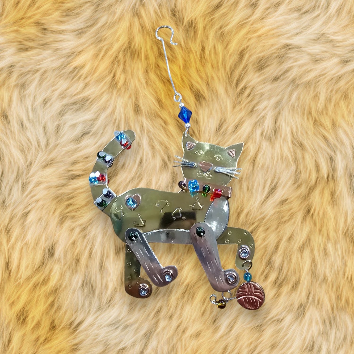 Sassy Cat Metal Ornament