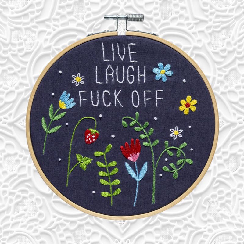 Live Laugh Embroidery Kit