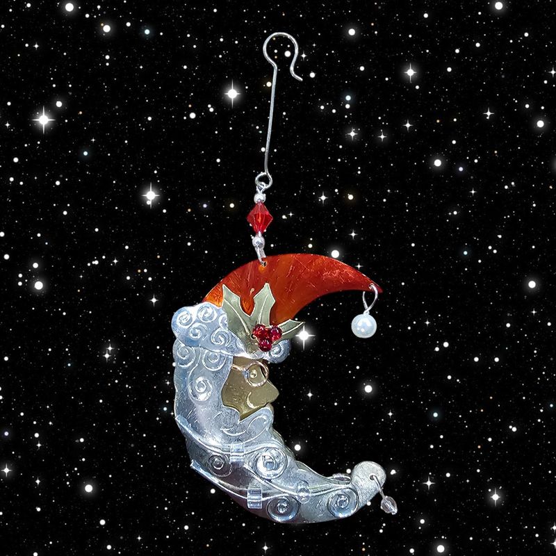 Santa Moon Ornament