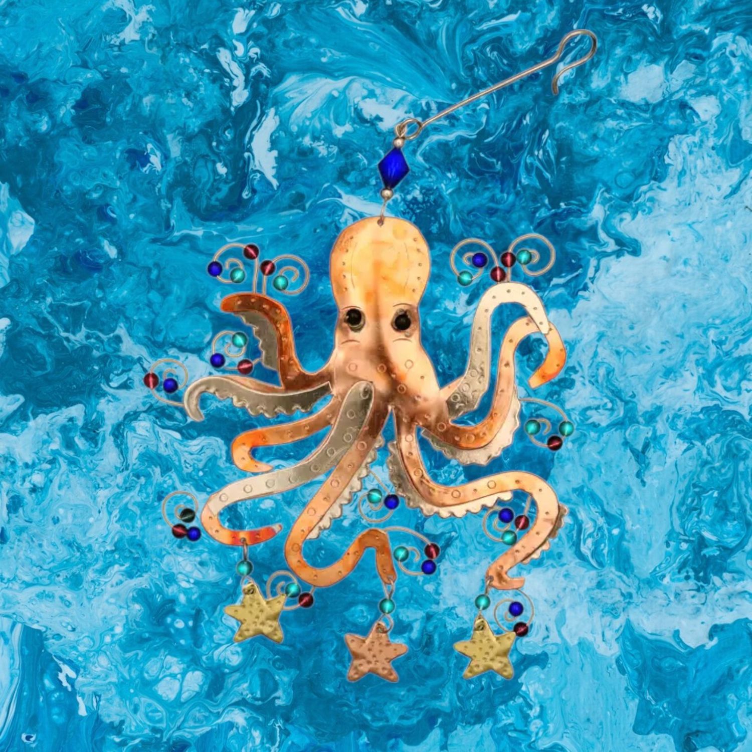 Octavian Octopus Metal Ornament