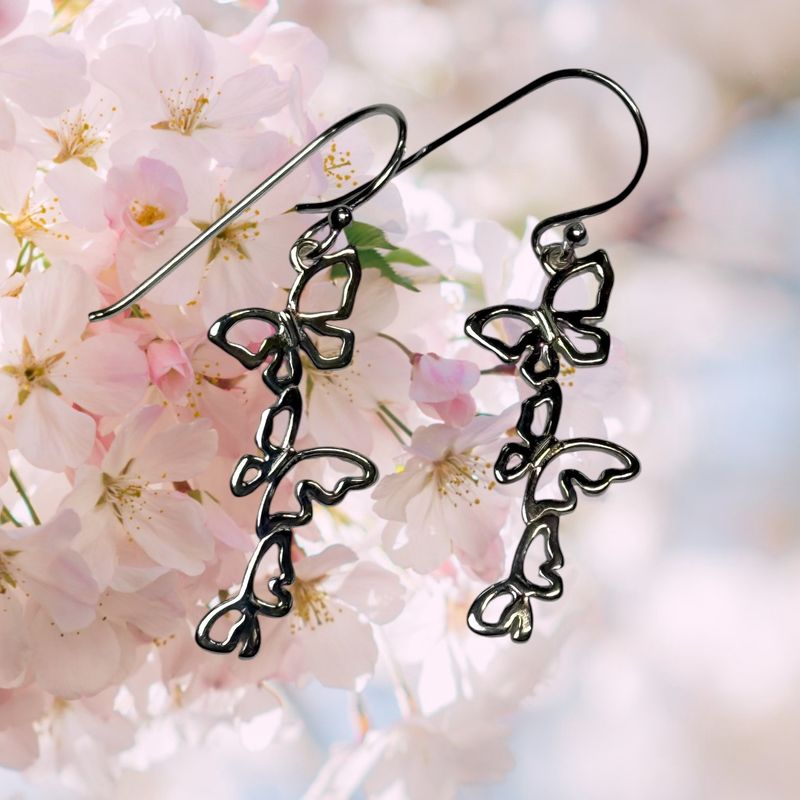 Butterfly Triple Sterling Earrings