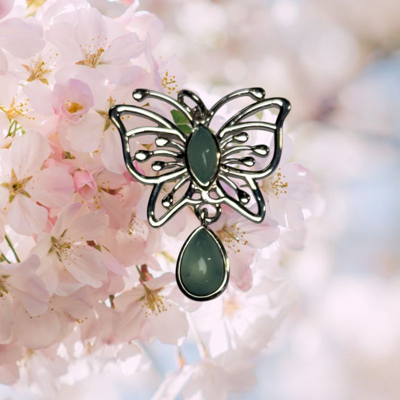 Chalcedony Butterfly Pendant