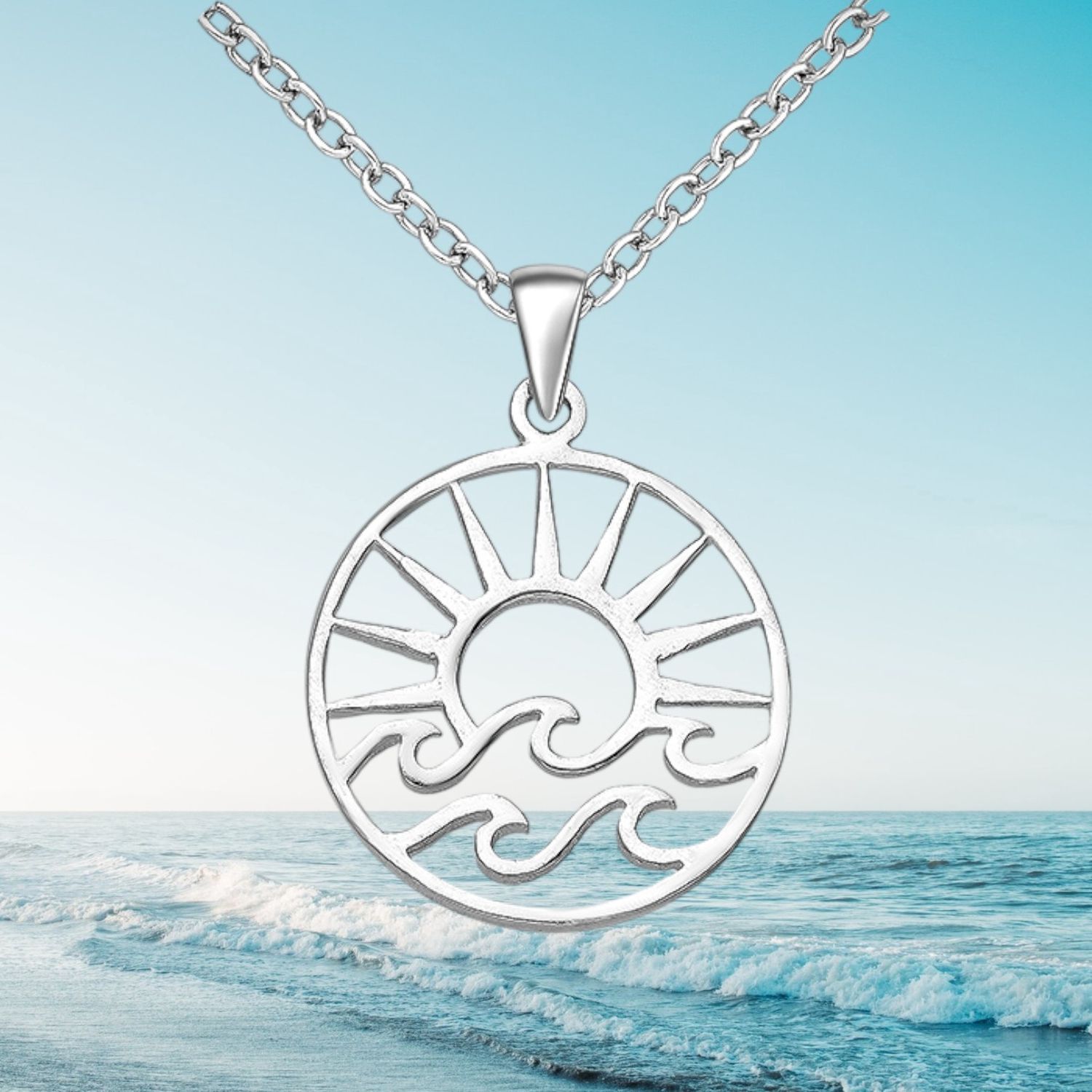 Sun &amp; Waves Sterling Pendant