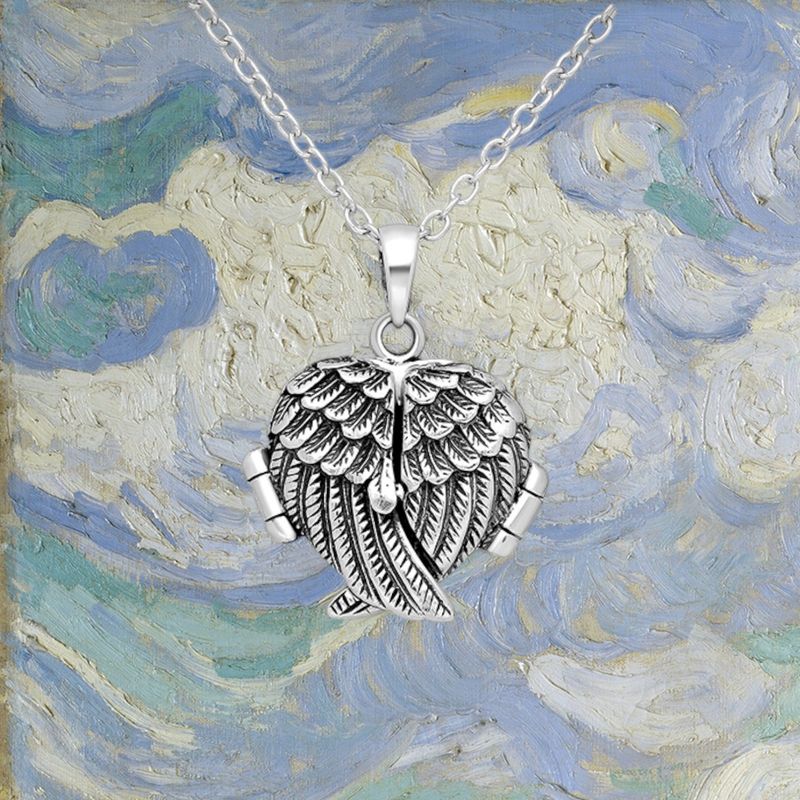Angel Wing Heart Locket Pendant