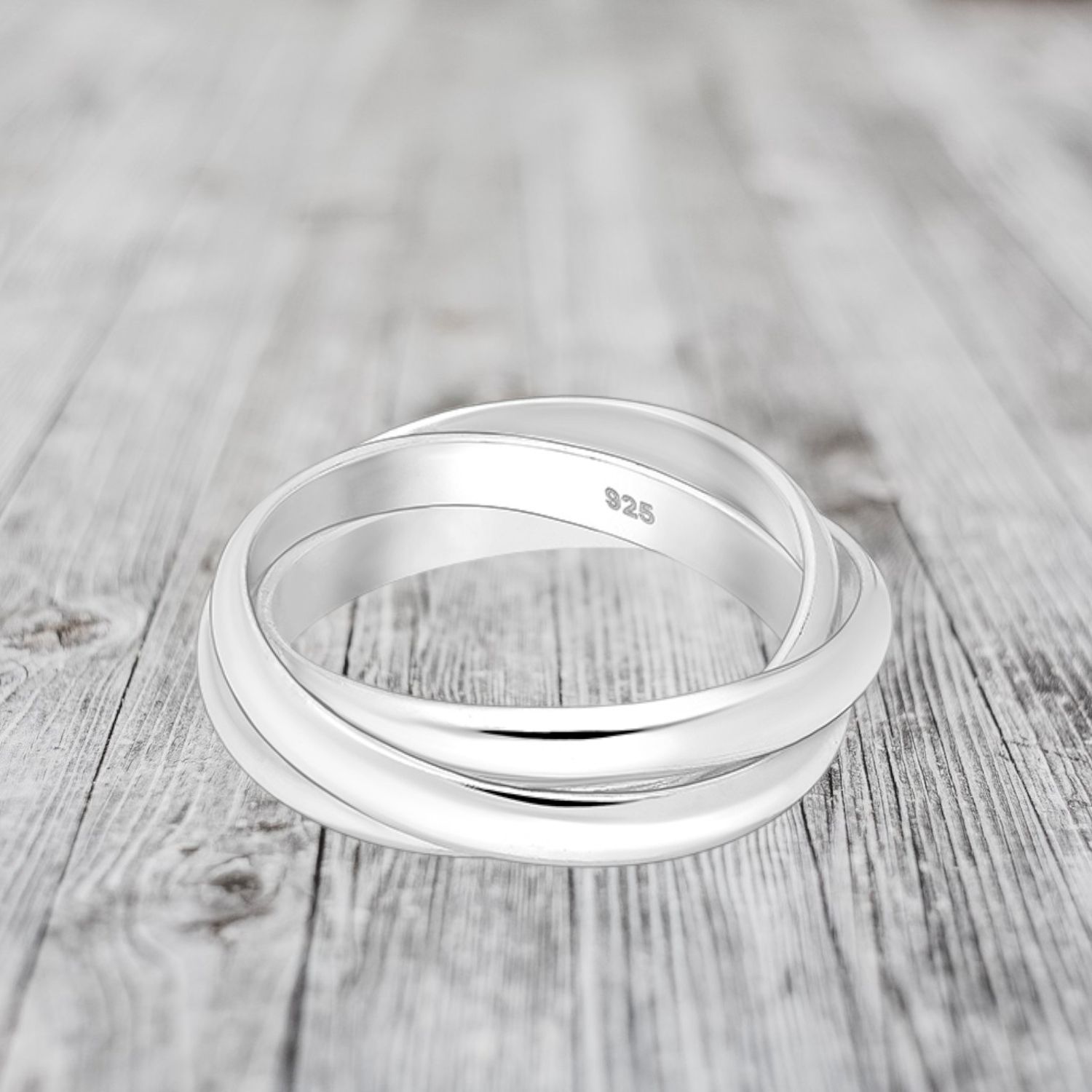 3 Rings Sterling Spinner Ring