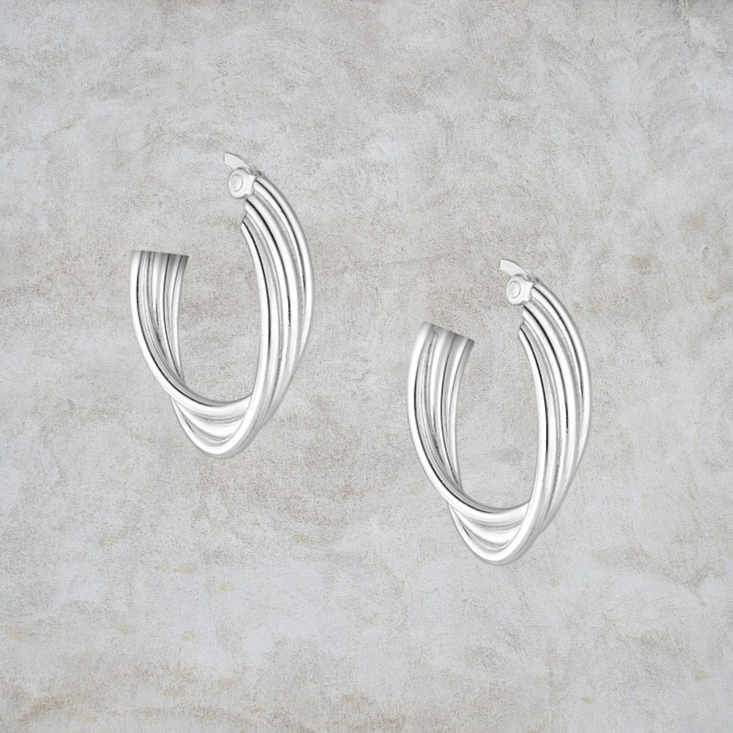 3 Strand Twisted Hoop Earrings