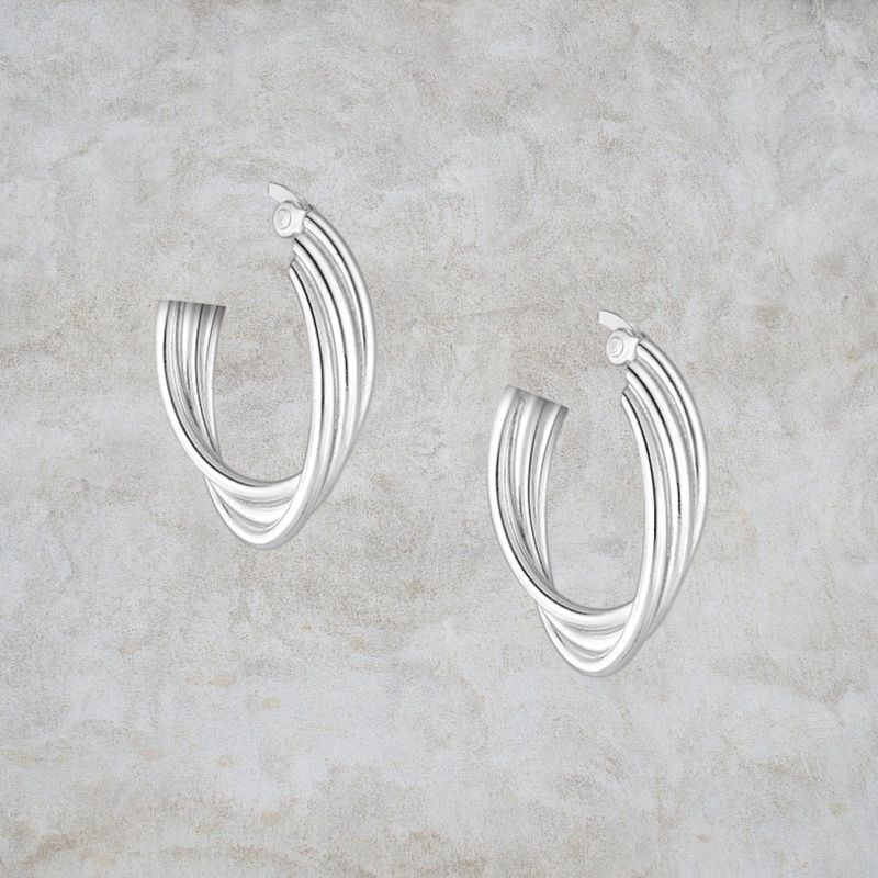3 Strand Twisted Hoop Earrings