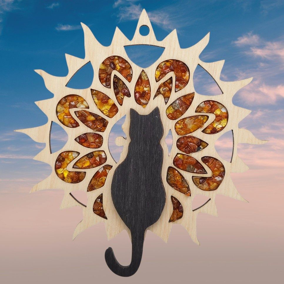 Cat Amber Suncatcher Magnet