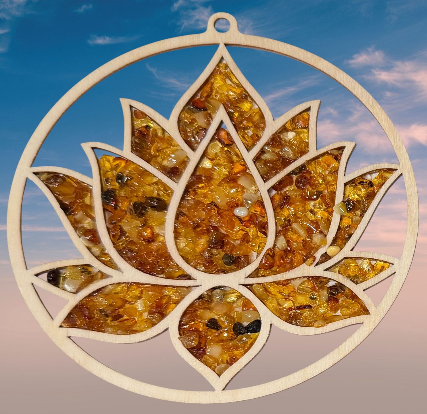 Lotus Amber Suncatcher Magnet