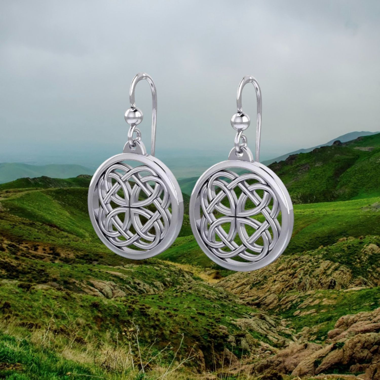 Sterling Silver Celtic Knot Dangle Earrings