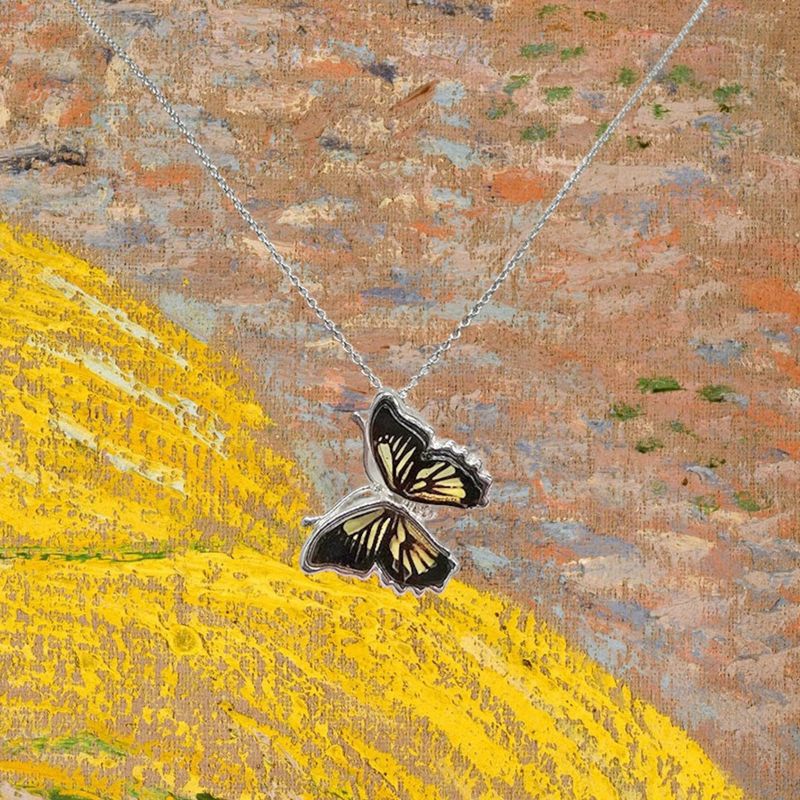 Amber Intaglio Mini Butterfly Necklace