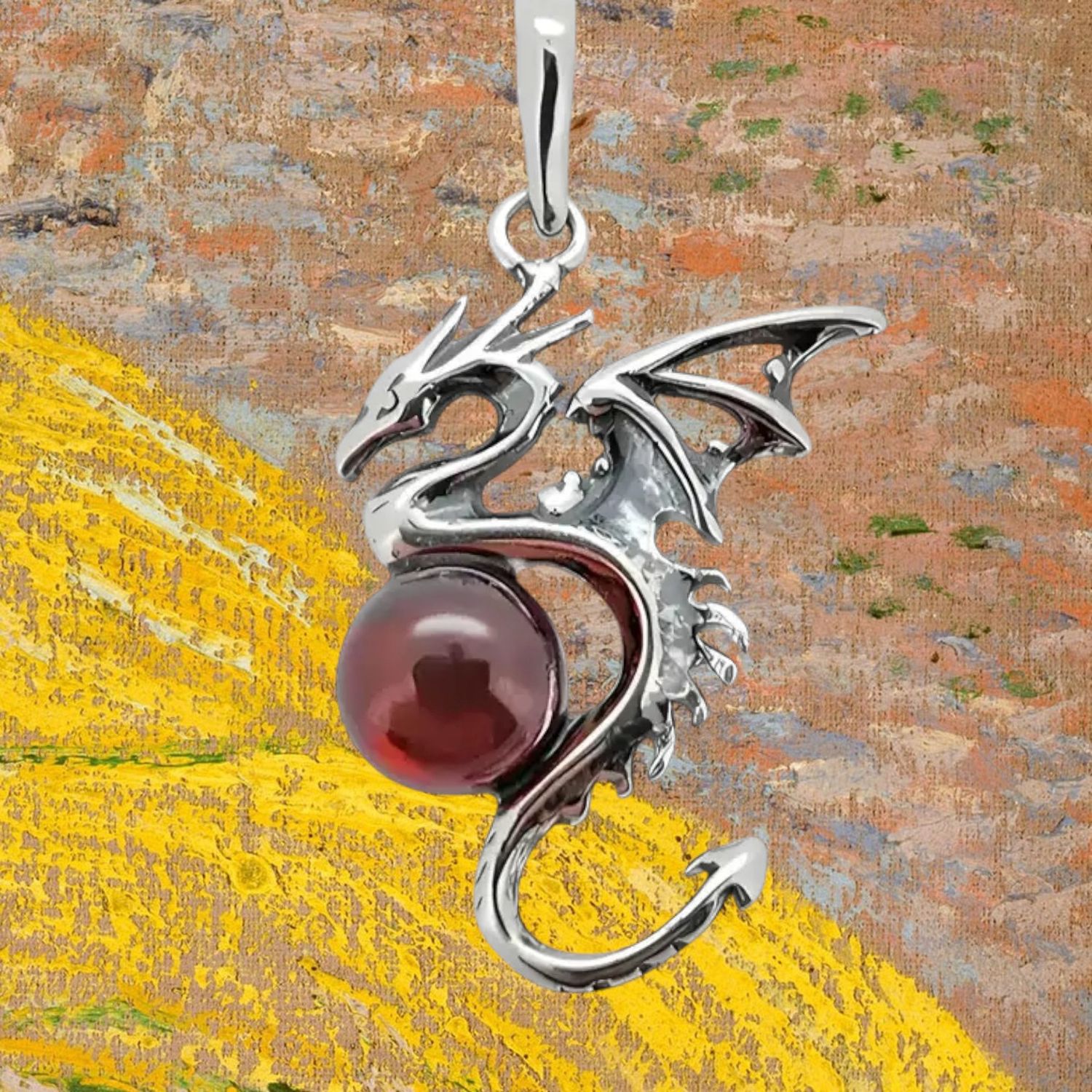 Cherry Amber Dragon Pendant