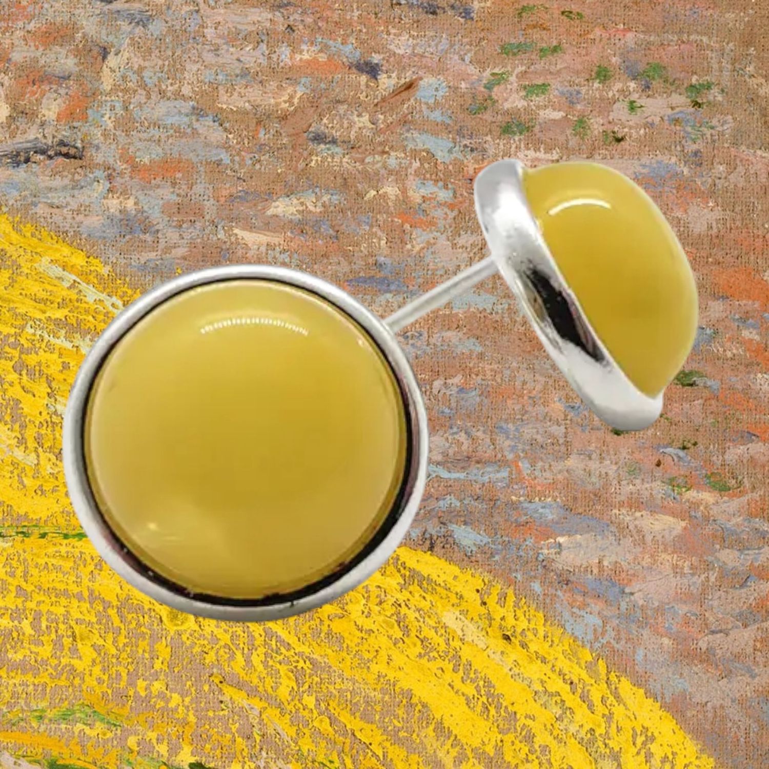 Butterscotch Amber Post Earrings