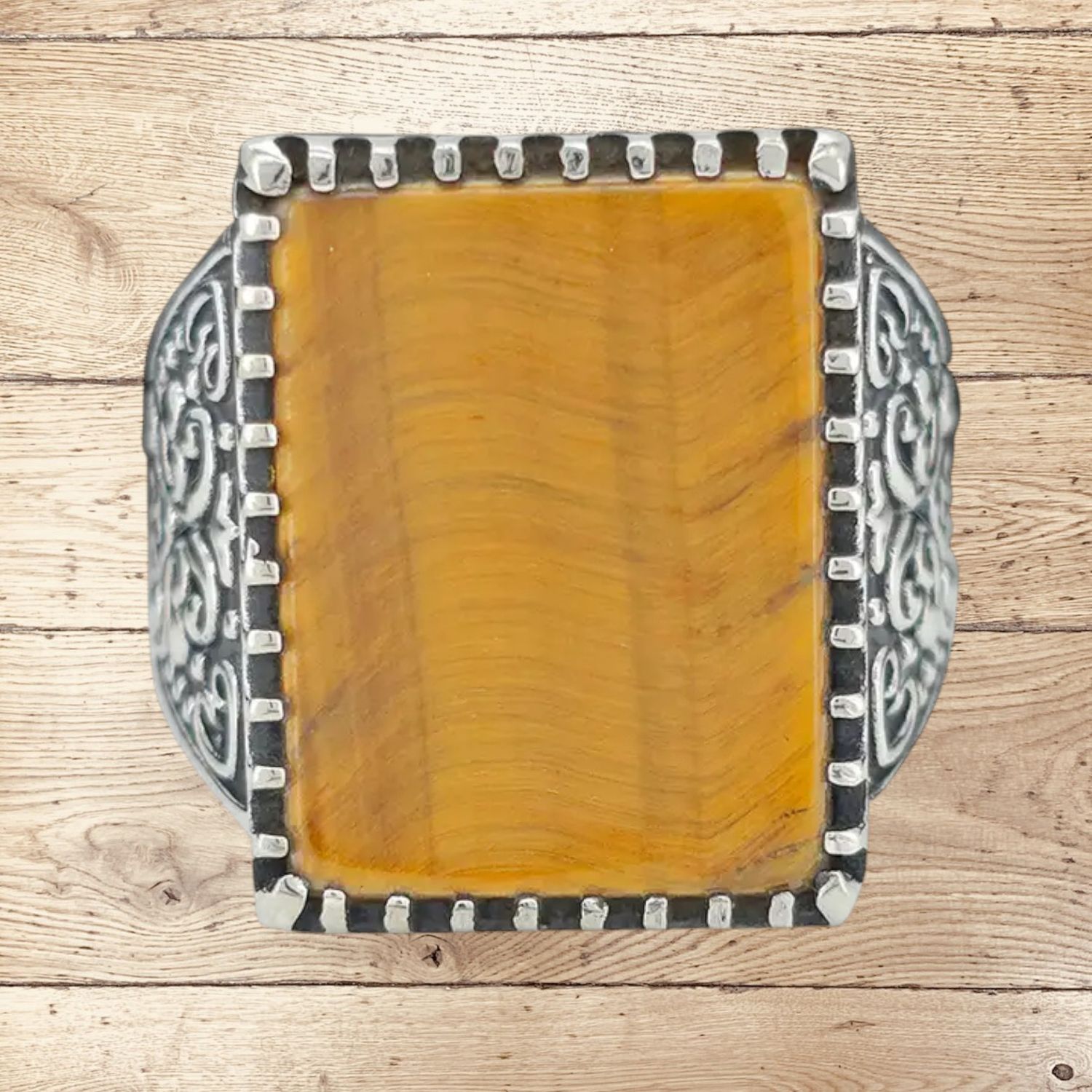 Tiger Eye Signet Men&#39;s Ring