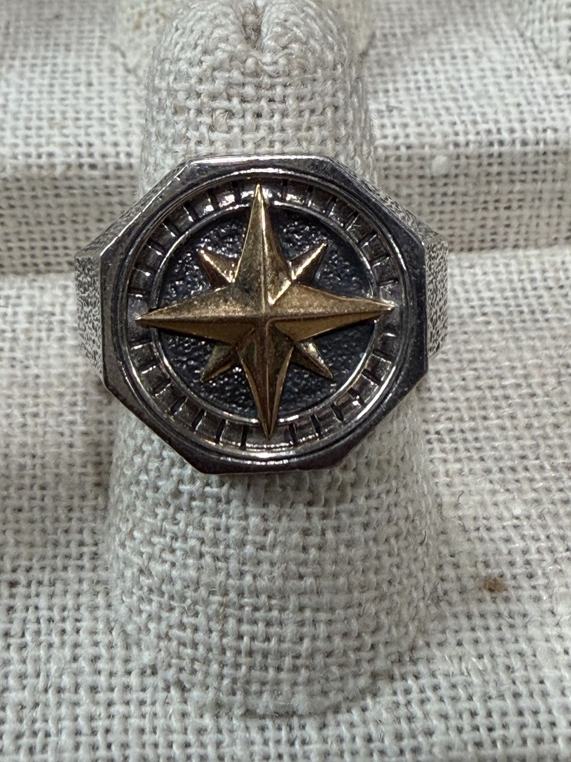Compass Signet Men&#39;s Ring, Design: Size 10 2T